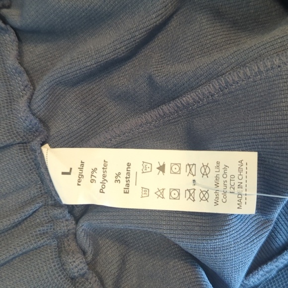 NWT Halara Grisaille Gray High Waisted Wide Leg Waffle Weave Work Pants, US L - Picture 6 of 7